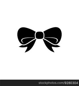 Christmas bow ribbon icon design template vector silhouette isolated illustration