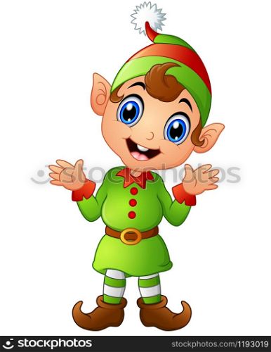 Christmas boy elf cartoon illustration