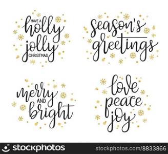 Christmas calligraphy set vector image