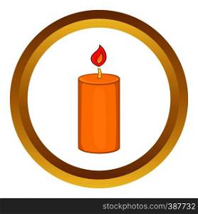 Christmas candle in cartoon style isolated on white background vector illustration. Christmas candle vector icon