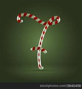 Christmas Candy cane traditional sweets abc numeral 7