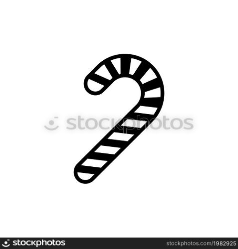 Christmas Candy Cane, Xmas Lollipop. Flat Vector Icon illustration. Simple black symbol on white background. Christmas Candy Cane, Xmas Lollipop sign design template for web and mobile UI element. Christmas Candy Cane, Xmas Lollipop. Flat Vector Icon illustration. Simple black symbol on white background. Christmas Candy Cane, Xmas Lollipop sign design template for web and mobile UI element.