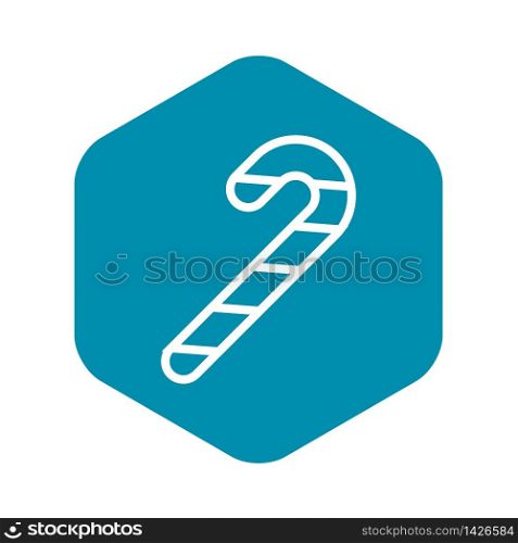 Christmas candy stick icon. Outline christmas candy stick vector icon for web design isolated on black background. Christmas candy stick icon, outline style