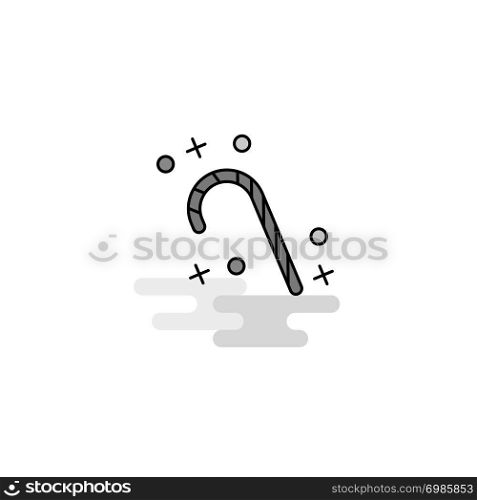Christmas candy Web Icon. Flat Line Filled Gray Icon Vector