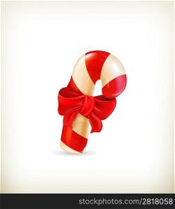 Christmas candy with bow, vector