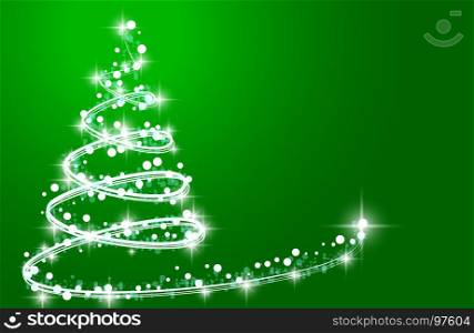 christmas card background. Christmas greeting card on a green background