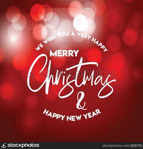 Christmas card design with elegant design and red background vector