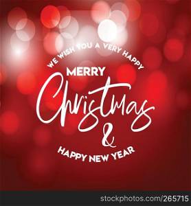 Christmas card design with elegant design and red background vector