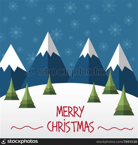 Christmas card in flat style. Vector illustration.