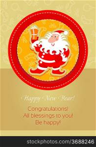 Christmas card, New year&acute;s postcard-Santa claus