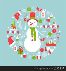 Christmas card.Vector illustration.. Christmas vector background