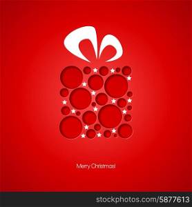 Christmas card with a gift. Vector illustration EPS 10. Christmas card with a gift. Vector illustration