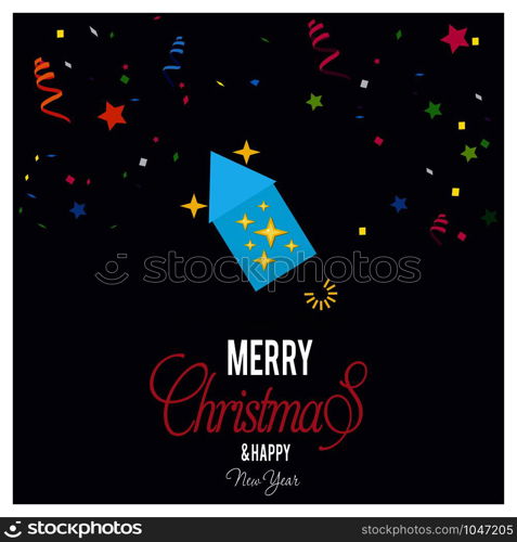 Christmas card with creative design and typography vector