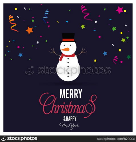 Christmas card with creative design and typography vector