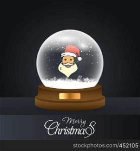 Christmas card with creative elegant design and globe also with dark background vector