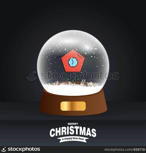 Christmas card with creative elegant design and globe also with dark background vector