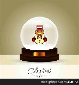 Christmas card with creative elegant design and globe also with golden background vector