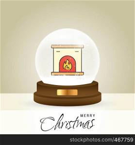 Christmas card with creative elegant design and globe also with golden background vector