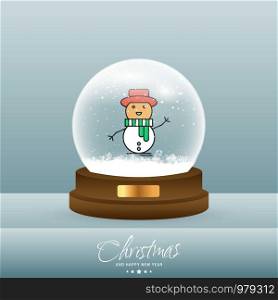 Christmas card with creative elegant design and globe also with grey background vector