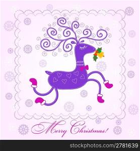 Christmas card with deer