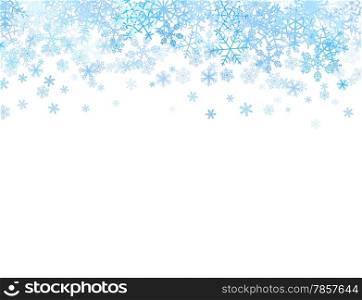 Christmas card with different snowflakes on top