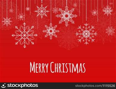 Christmas card with hanging snowflakes for your creativity