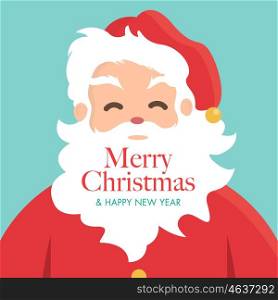 Christmas card with Santa Claus. Editable vector design.