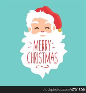 Christmas card with Santa Claus. Editable vector design.