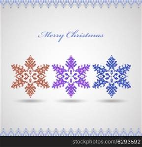 Christmas card with snowflakes on a white background