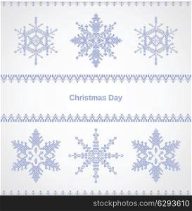 Christmas card with snowflakes on a white background