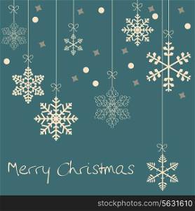 Christmas card with snowflakes. Vector illustration. EPS 10.
