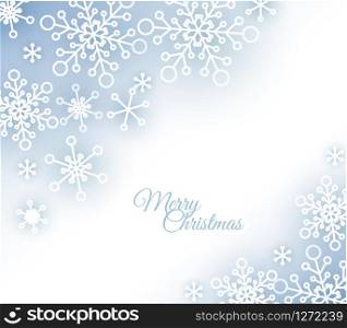 Christmas card with white snowflakes on the background