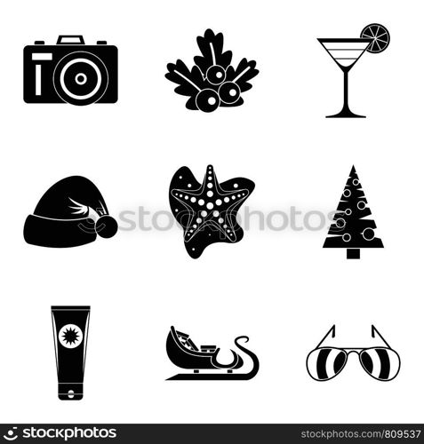 Christmas clothes icons set. Simple set of 9 christmas clothes vector icons for web isolated on white background. Christmas clothes icons set, simple style