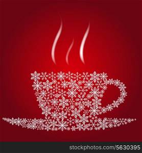 Christmas coffee cup. Vector illustration. EPS 10.