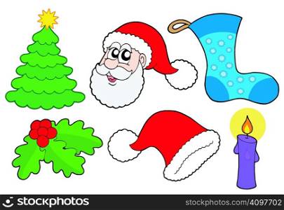 Christmas collection 2 on white background - vector illustration.