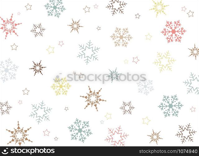 Christmas colorful snowflake pattern background, vector eps10