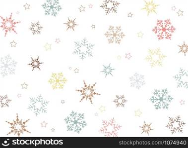 Christmas colorful snowflake pattern background, vector eps10