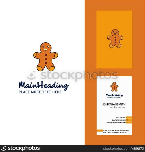 Christmas cookie Creative Logo and business card. vertical Design Vector