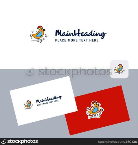 Christmas cookie vector logotype with business card template. Elegant corporate identity. - Vector
