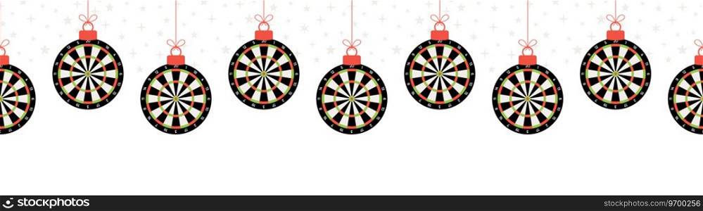 Christmas dart seamless horizontal pattern hang Vector Image