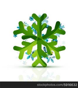 Christmas decorated modern snowflake icon. Christmas decorated modern snowflake icon. Holiday concept