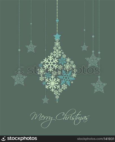 Christmas decoration made from snowflakes, vector illustration. Christmas background