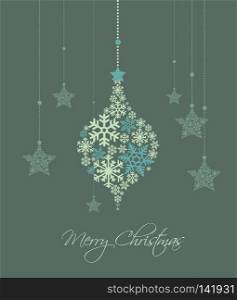 Christmas decoration made from snowflakes, vector illustration. Christmas background