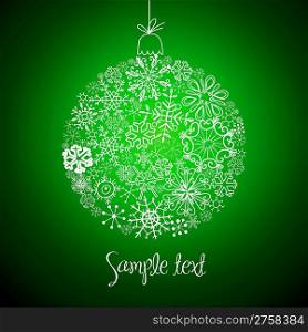 Christmas decorative ball made of snowflakes