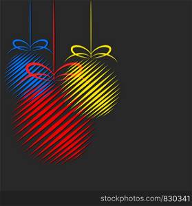 Christmas decorative color ball as greeting card for your design, stock vector illustration