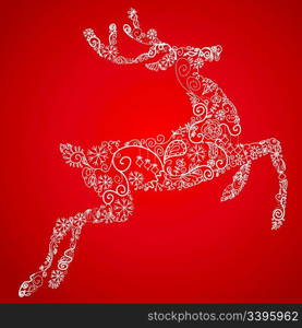 Christmas deer, vector illustration