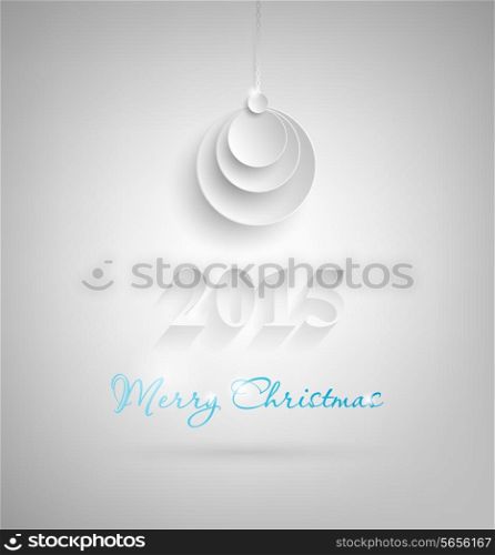 Christmas Design Background With Abstract Ball, Number Year 2015 and Text