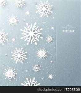 Christmas Design Holiday Background With Snowflakes And Title Inscription