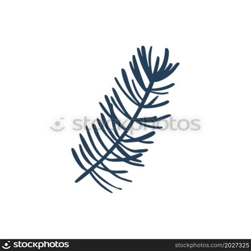 Christmas doodle silhouette pine tree branch plant. Hand drawn xmas decorations vector illustration isolated on white background. Design element for holiday greeting card gift tag.. Christmas doodle silhouette pine tree branch plant. Hand drawn xmas decorations vector illustration isolated on white background. Design element for holiday greeting card gift tag