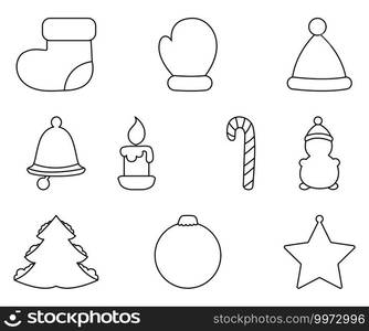 Christmas elements, illustration, vector on white background.